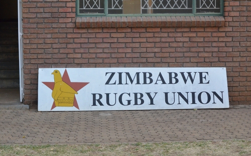 Zimbabwe Rugby Union sign looking out of place