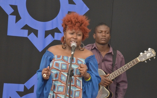 Prudence Katomeni Mbofana on stage