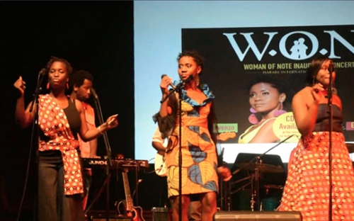 Kudzai Sevenzo at the Woman of Note concert, Harare, Zimbabwe