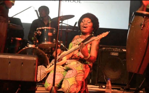Edith weUtonga gets down at the Woman of Note concert, Harare, Zimbabwe