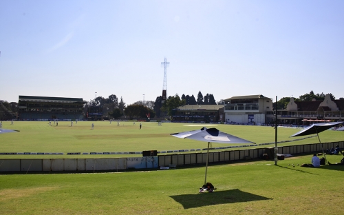 Harare Sports Club as seen from the grass embankment.