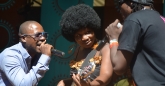 Edith We Utonga with Stunner and Ba Shupi on stage