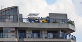 NZ and Zim Supporters on top of the Northcliffe Heights condos. Prime residential flats on the outskirts of the Avenues, Harare's red light district.