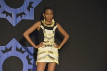 Model showcase clothes accessories from local Zimbabwean designers