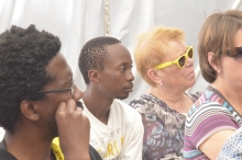 Percy Zvomuya of the Mail and Guradian sitting next to Synik