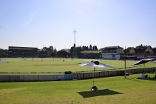 Harare Sports Club as seen from the grass embankment.